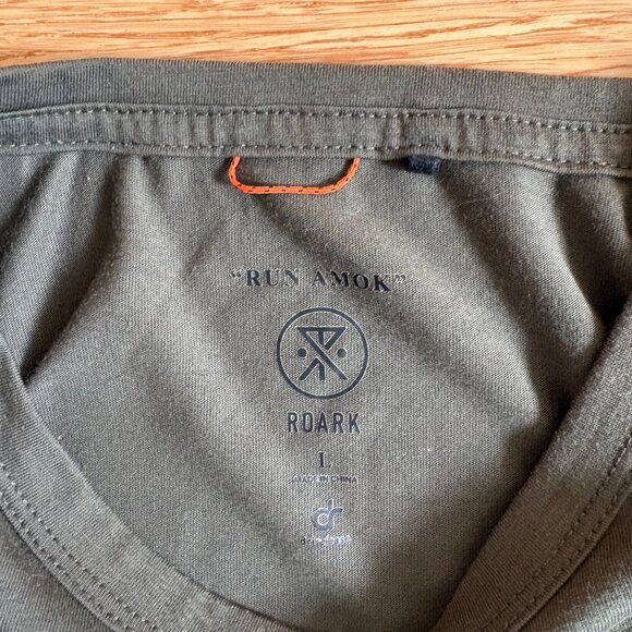 Roark Run Amok Shirt Mens Large Green Drirelease Performance Running Tee - Picture 4 of 6